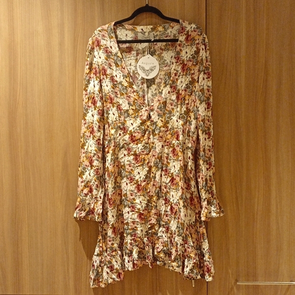 AUGUSTE THE LABEL Bell Cuff Dusty Rose Floral Long Sleeve Play Dress NWT - Picture 16 of 16